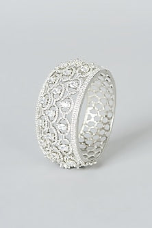 White Finish Faux Diamond Bracelet