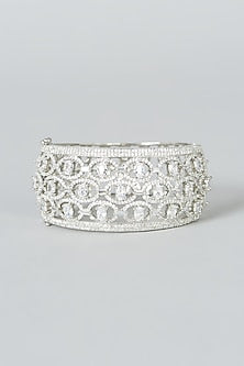 White Finish Faux Diamond Bracelet