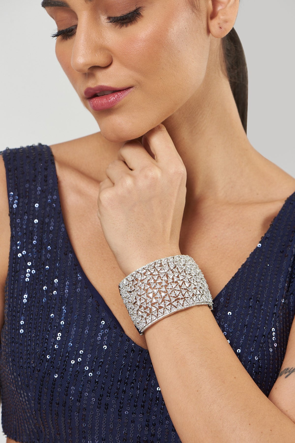 White Finish Zircon Bracelet