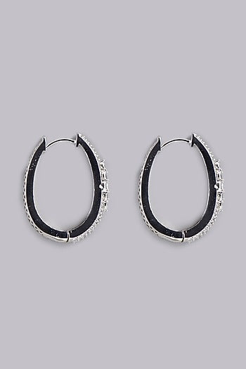 White Finish Zircons Dangler Earrings