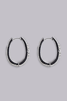 White Finish Zircons Dangler Earrings
