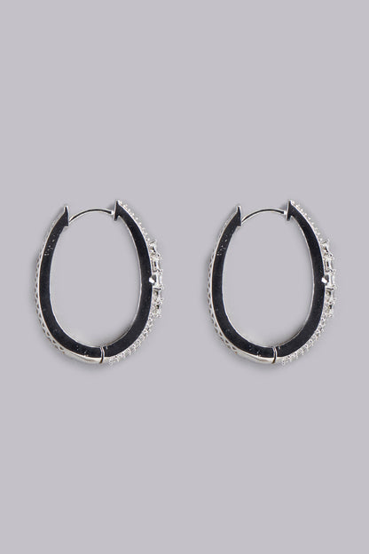 White Finish Zircons Dangler Earrings