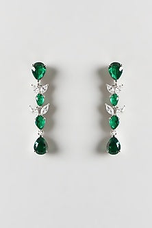 White Finish Emerald & Zircon Necklace Set