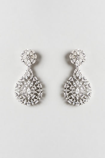 White Finish Zircon Layered Necklace Set