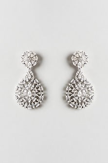 White Finish Zircon Layered Necklace Set