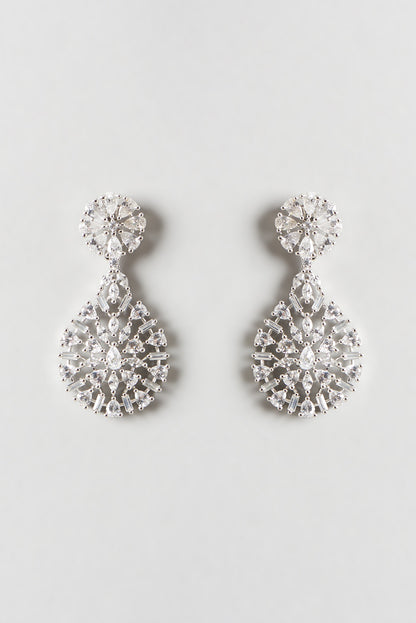 White Finish Zircon Layered Necklace Set
