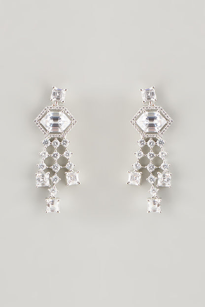 White Finish Zircon Necklace Set