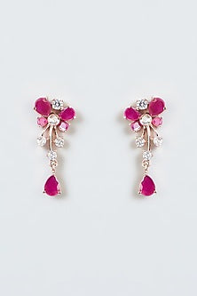 Rose Gold Finish Zircon & Ruby Necklace Set