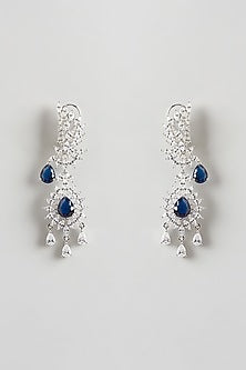 White Finish Sapphire & Zircon Necklace Set