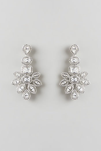 White Finish Zircon Choker Necklace Set