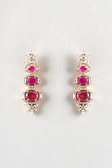Rose Gold Finish Zircon & Ruby Necklace Set