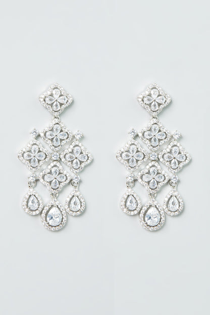 White Finish Zircon Necklace Set