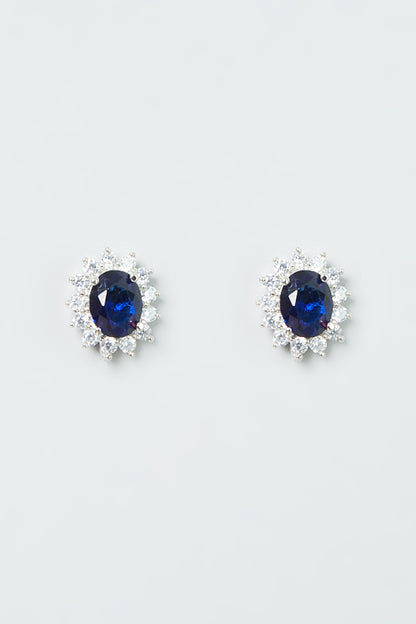 White Finish Sapphire Zircon Pendant Necklace Set