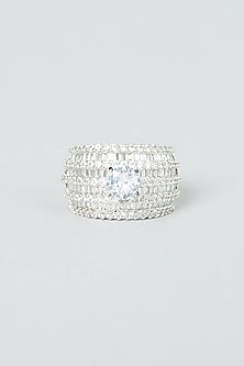 White Finish Zircon Ring