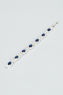 White Finish Sapphire Synthetic Stone & Zircon Bracelet