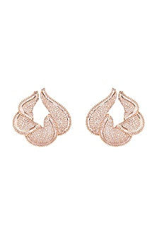 Gold Finish Faux Diamonds Earrings
