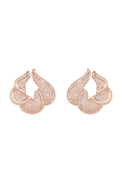 Gold Finish Faux Diamonds Earrings