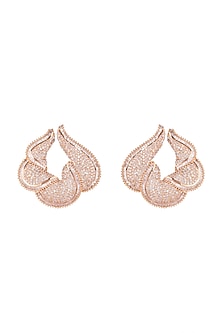 Gold Finish Faux Diamonds Earrings