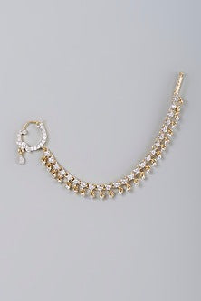 Gold Finish Diamond Nose Ring