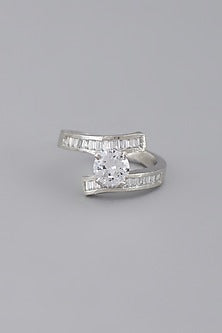 White Finish Zircon Ring