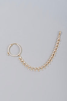 Gold Finish Zircon Nose Ring