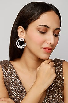 Rose Gold Finish Zircon Stud Earrings