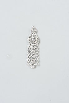 White Finish Zircon Dangler Earrings