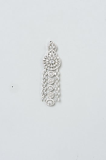 White Finish Zircon Dangler Earrings
