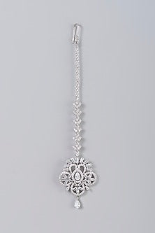 White Finish Zircon Maangtikka
