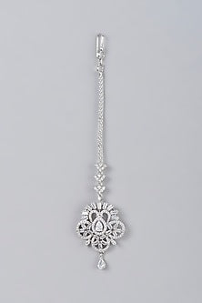 White Finish Zircon  Maangtikka