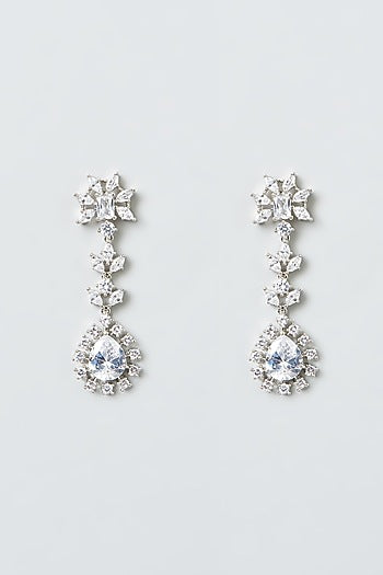 White Finish Zircon Necklace Set