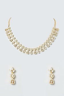 Gold Finish Zircons Necklace Set
