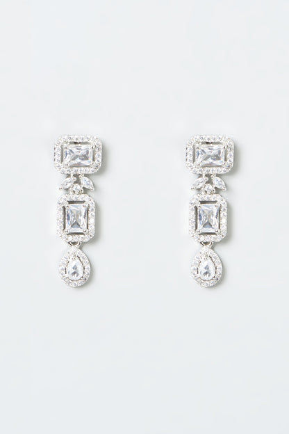 White Finish Zircon Necklace Set