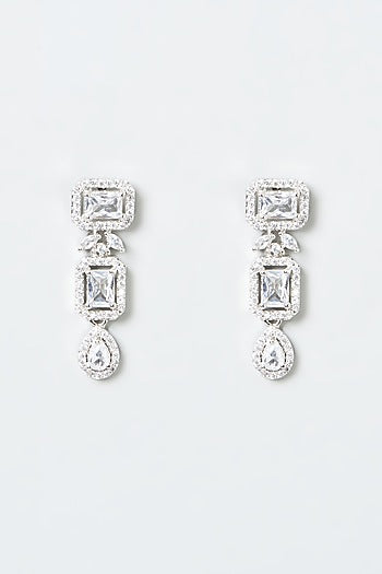 White Finish Zircon Necklace Set