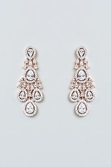 Rose Gold Finish Zircon Choker Necklace Set