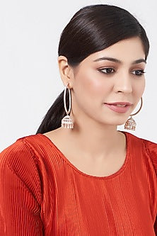 Rose Gold Finish Zircon Dangler Earrings