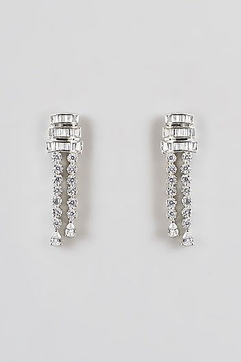 White Finish Zircon Layered Necklace Set