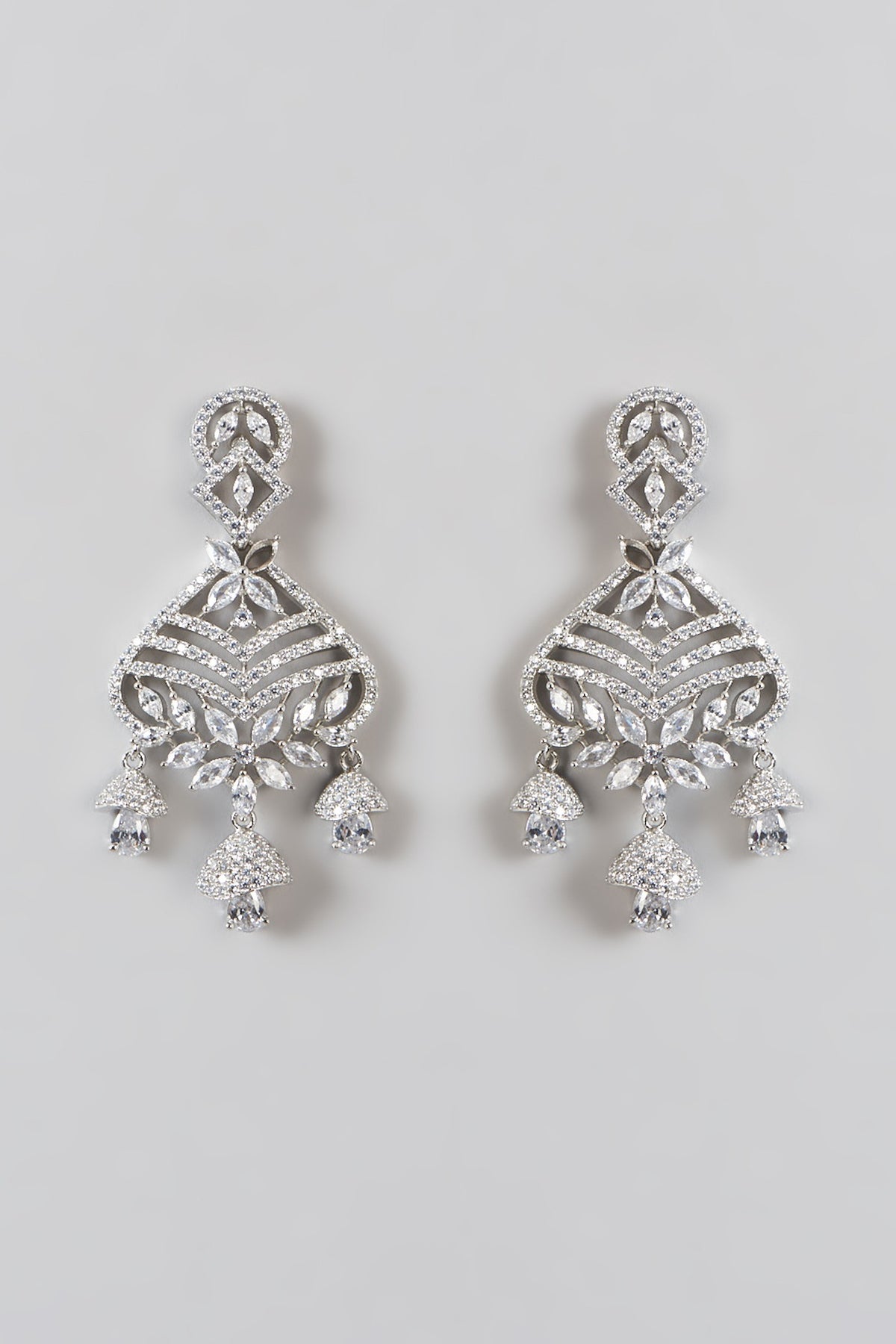 White Finish Zircon Necklace Set