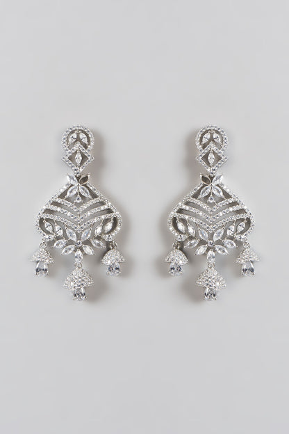 White Finish Zircon Necklace Set