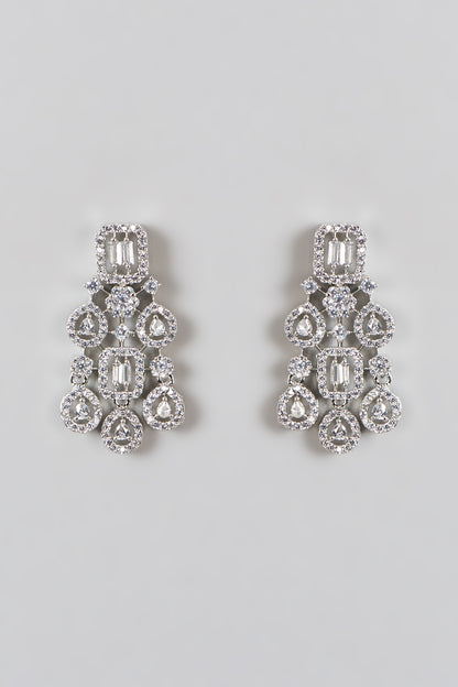 White Finish Zircon Necklace Set