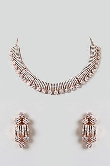 Rose Gold Finish Zircon Necklace Set