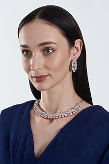Rose Gold Finish Zircon Necklace Set