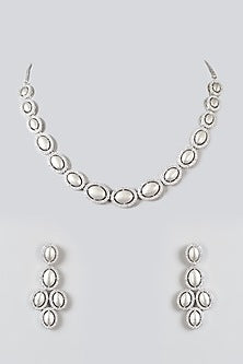 White Finish Zircon Necklace Set
