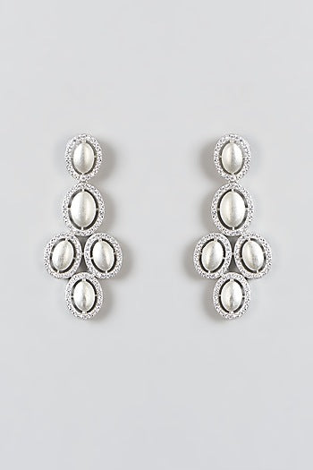 White Finish Zircon Necklace Set