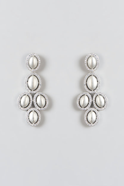 White Finish Zircon Necklace Set