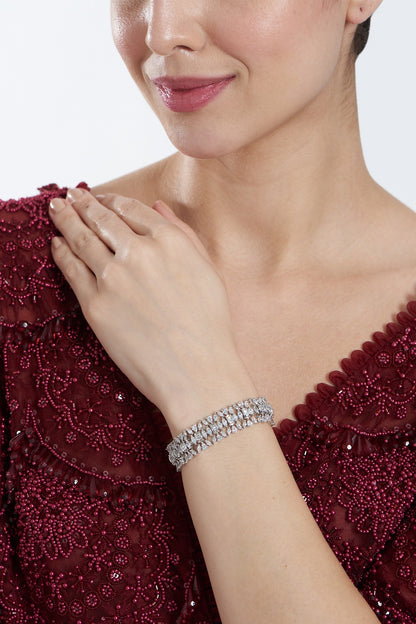 White Finish Zircon Bracelet