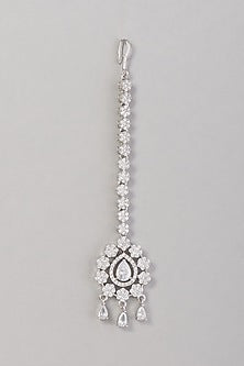 White Finish Zircon Maangtikka