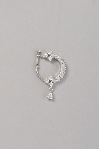 White Finish Zircon Nose Ring