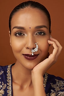 White Finish Zircon Nose Ring