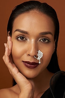 White Finish Zircon Nose Ring